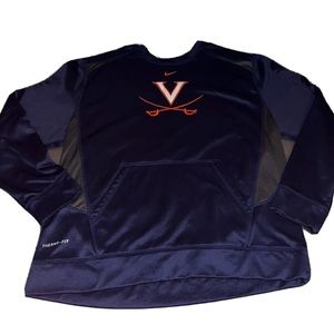 NIKE Men's L/S Embroidered Virginia Cavaliers Therma-Fit Pullover Size XL EUC